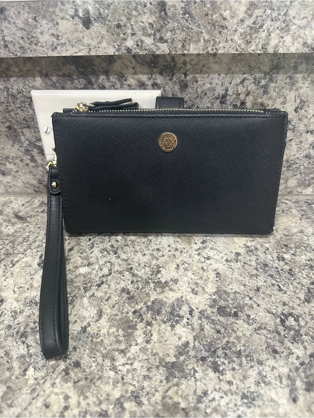 2 Anne Klein Zip Wristlet Wallet - Pink and Black